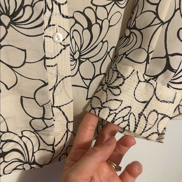 Sigrid Olsen Silk Floral Button Down Shirt - Picture 4 of 10